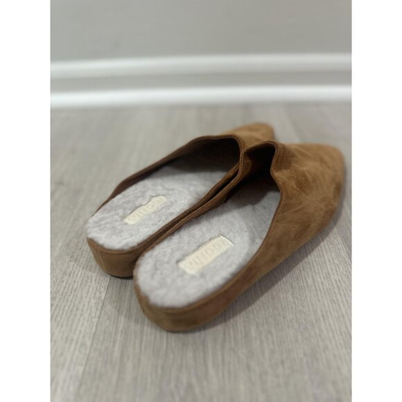 Vince Slippers Womens Size 7 Brown Suede Shearling Mule Pointed Toe EU 37 - Picture 5 of 9